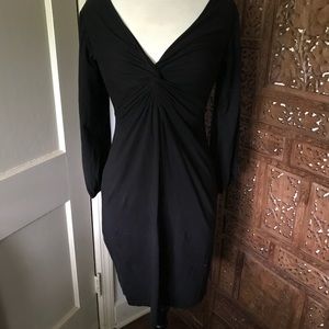 Velvet black fitted cotton dress